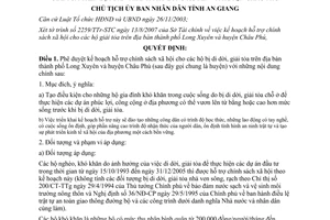 Quyết định 2589/QĐ-UBND năm 2007 hỗ trợ chính sách xã hội cho các hộ bị di dời giải tỏa An Giang