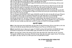 Quyết định 1761/2007/QĐ-UBND bồi thường, hỗ trợ và tái định cư khi nhà nước thu hồi đất