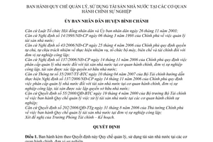 Quyết định 07/2007/QĐ-UBND quy chế quản lý sử dụng tài sản nhà nước cơ quan hành chính sự nghiệp