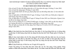 Quyết định 247/2007/QĐ-UBND quy định hoạt động kiểm tra chứng nhận phù hợp chất lượng công trình