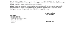 Quyết định 2740/QĐ/BNN-KL Đề án Giao rừng thuê rừng giai đoạn 2007-2010