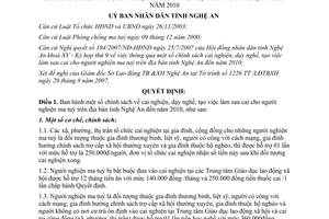 Quyết định 107/2007/QĐ-UBND chính sách cai nghiện dạy nghề Nghệ An