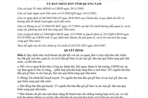 Quyết định 2952/QĐ-UBND 2007 mức khoán chi phí quản lý xứ lý bán gỗ sưa tịch thu sung quỹ Quảng Nam
