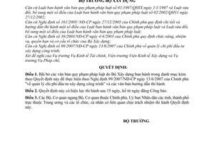 Quyết định 26/2007/QĐ-BXD bãi bỏ văn bản quy phạm pháp luật