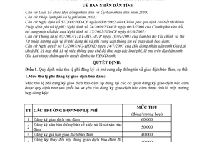Quyết định 90/2007/QĐ-UBND mức chế độ thu, nộp, quản lý sử dụng lệ phí đăng ký phí cung cấp thông tin giao dịch bảo đảm