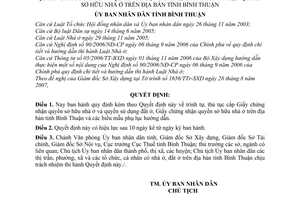 Quyết định 52/2007/QĐ-UBND  trình tự, thủ tục cấp Giấy chứng