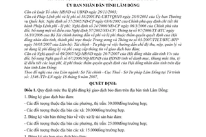 Quyết định 35/2007/QĐ-UBND  mức thu, nộp, tỷ lệ điều tiết và chế độ quản lý