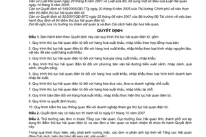 Quyết định 1699/QĐ-TCHQ quy trình thủ tục hải quan điện tử