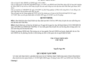 Quyết định 54/2007/QĐ-UBND Quy định tạm thời hỗ trợ 100% thủy lợi phí