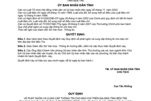 Quyết định 38/2007/QĐ-UBND quy định phát ngôn cung cấp thông tin báo chí tỉnh Bến Tre