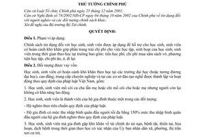 Quyết định 157/2007/QĐ-TTg tín dụng học sinh, sinh viên