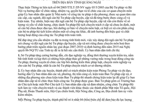 Chỉ thị 23/2007/CT-UBND tổ chức nâng cao hiệu quả phòng tư pháp Quảng Ngãi