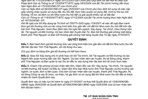 Quyết định 2044/2007/QĐ-UBND Đơn giá bồi thường nhà, các công trình kiến trúc gắn liền đất khi Nhà nước thu hồi đất trên địa bàn tỉnh Thái Nguyên