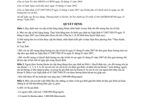 Quyết định 2059/QĐ-UBND 2007 mức trợ cấp đối tượng bảo trợ xã hội Quảng Trị