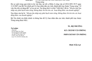 Công văn  13379/BTC-VP đính chính CV 4916 /BTC-TCT