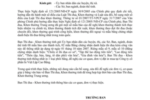 Công văn 227/CV-BTĐKT hướng dẫn báo cáo thành tích, giấy chứng nhận
