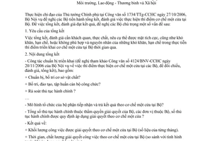 Công văn  2945/BNV-CCHC  tổng kết thí điểm thực hiện cơ chế một cửa  các Bộ