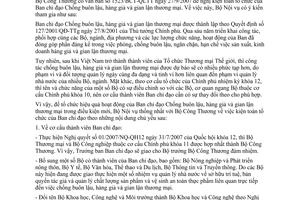 Công văn  2974/BNV-TCBC kiện toàn tổ chức của Ban chỉ đạo Chống buôn lậu, hàng giả và gian lận thương mại