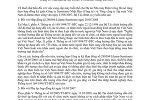 Công văn 14115/BTC-CST thuế nhà thầu hợp đồng cung cấp thiết bị