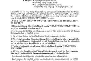 Công văn 1475/GD&ĐT-GDTrH quy định về thủ tục xin chỉnh sửa nội dung văn bằng và