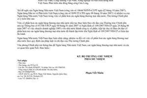 Công văn  6043/VPCP-ĐMDN nhiệm vụ của Ngân hàng Nhà nước Việt Nam  cổ phần hóa các ngân hàng thương mại nhà nước