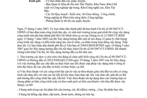 Công văn  8440/SXD-QLCLXD  hướng dẫn thực hiện CT 09/2007/CT-UBND