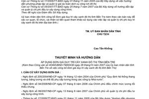 Công văn 4049/UBND-TMXDCB công bố Đơn giá duy trì cây xanh đô thị