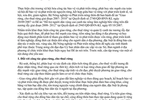 Công văn 2963/BNN- KL  triển khai đề án giao rừng, cho thuê rừng và đề án nương rẫy