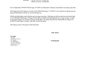 Công văn 3373/UBND-XD công bố tập Đơn giá xây dựng công trình - Phần khảo sát