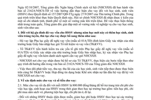 Công văn 2225/NHCS-TD  giải đáp vướng mắc  cho vay đối với học sinh, sinh viên