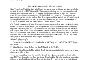 Công văn 1601/QLLĐNN-TTLĐ  thủ tục đổi giấy phép cho  Doanh nghiệp xuất khẩu lao động