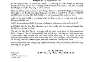 Công văn  93/BXD-KSTK Hướng dẫn xem xét thủ tục  sử dụng đất trong thiết kế cơ sở
