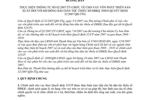 Hướng dẫn 309/HD-BDT thực hiện Thông tư 02/2007/TT-UBDT cho vay vốn phát triển