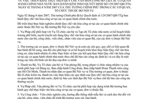 Chỉ thị 01/2007/CT-BNV triển khai thực hiện Quy chế văn hóa công sở cơ quan hành chính nhà nước kèm Quyết định 129/2007/QĐ-TTg