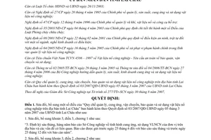 Quyết định 21/2007/QĐ-UBND quản lý sử dụng vật liệu nổ công nghiệp Lai Châu