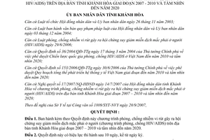Quyết định 63/2007/QĐ-UBND Chương trình phòng chống nhiễm HIV AIDS