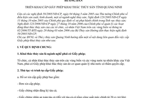 Hướng dẫn 187/HD-BVNL&TYTS triển khai cấp giấy phép khai thác thủy sản