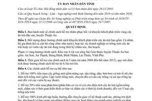 Quyết định 106/2007/QĐ-UBND phục hồi phát triển vùng cây ăn trái đặc sản huyện Thuận An