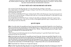 Quyết định 124/2007/QĐ-UBND quy hoạch trung tâm thương mại Quận Bình Thạnh chợ Thanh Đa