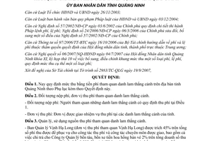 Quyết định 3719/2007/QĐ-UBND thu nộp quản lý sử dụng phí tham quan Quảng Ninh