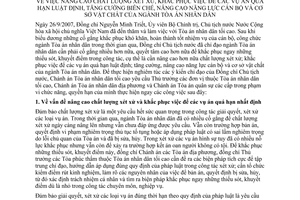 Chỉ thị 02/2007/CT-CA nâng cao chất lượng xét xử khắc phục vụ án quá hạn tăng cường biên chế nâng cao năng lực cán bộ cơ sở vật chất ngành Tòa án