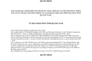 Quyết định 43/2007/QĐ-UBND quy định nội dung dự án hỗ trợ phát triển sản xuất thuộc chương trình 135 giai đoạn 2006-2010 tỉnh Quảng Nam