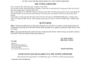 Quyết định 1370/QĐ-TTg tặng thưởng bằng khen Thủ tướng Chính phủ