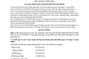 Quyết định 125/2007/QĐ-UBND phê duyệt kết quả rà soát quy hoạch lại 3 loại rừng thành phố Hồ Chí Minh hướng dẫn Chỉ thị 38/2005/CT-TTg