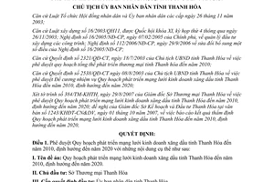 Quyết định 3075/QĐ-UBND 2007 quy hoạch mạng lưới xăng dầu 2010 2020 Thanh Hóa