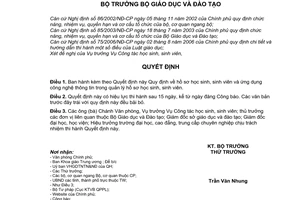 Quyết định 58/2007/QĐ-BGDĐT quy định hồ sơ học sinh sinh viên ứng dụng công nghệ thông tin quản lý hồ sơ