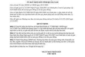 Quyết định 46/2007/QĐ-UBND hết hiệu lực Quyết định 77/2005/QĐ-UBND Quảng Nam