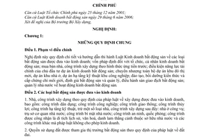 Nghị định 153/2007/NĐ-CP hướng dẫn Luật Kinh doanh Bất động sản