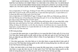 Thông tư liên tịch 03/2007/TTLT-BCT-BTC-BNG  hướng dẫn tạm nhập khẩu, nhập khẩu hoặc mua miễn thuế  việt nam