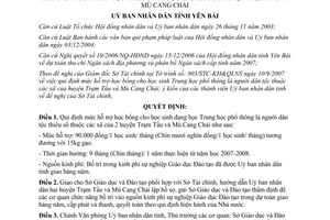 Quyết định 1687/2007/QĐ-UBND mức hỗ trợ học bổng Trung học phổ thông người dân tộc thiểu số Yên Bái